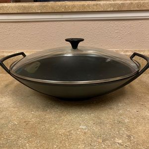 Le Creuset Black Cast Iron Wok